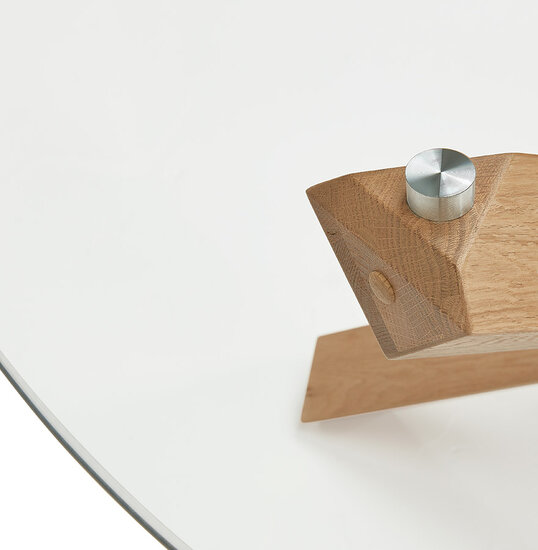 Maysun - Design Eettafel - VERENA Glas-Hout &Oslash;130 CM