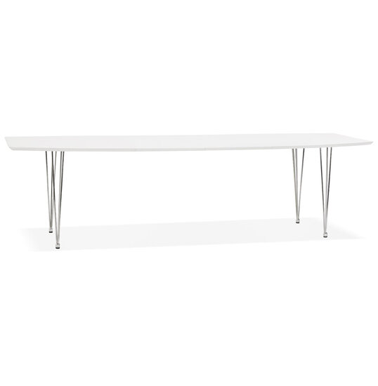 Maysun - Design Eettafel - DIONE Wit-Chroom 170(270)X100 CM