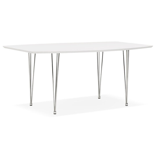 Maysun - Design Eettafel - DIONE Wit-Chroom 170(270)X100 CM