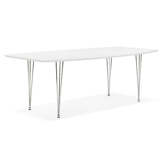 Maysun - Design Eettafel - DIONE Wit-Chroom 170(270)X100 CM