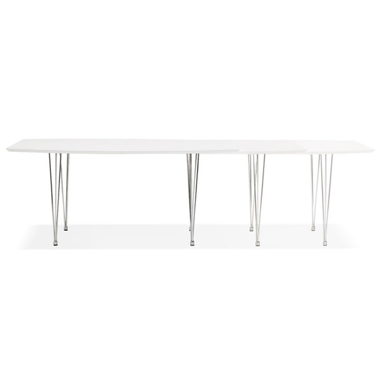 Maysun - Design Eettafel - DIONE Wit-Chroom 170(270)X100 CM