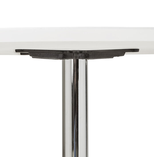 Maysun - Design Eettafel - Wit-Chroom BO &Oslash; 120 CM