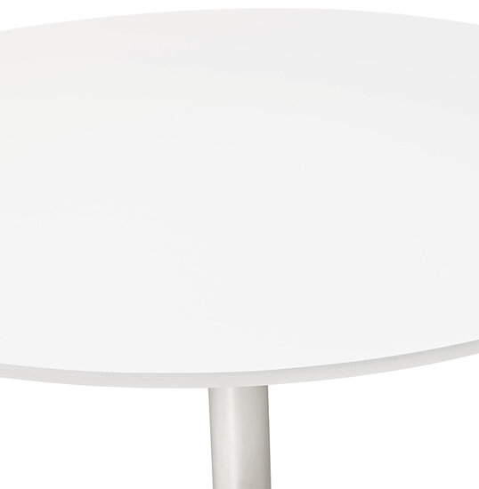 Maysun - Design Eettafel - Wit-Chroom BO &Oslash; 90 CM