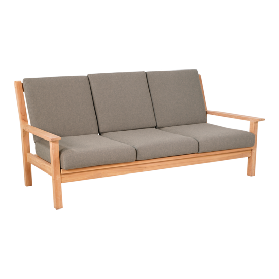 Outdoor Living - Loungebank teak 180cm, incl. kussen