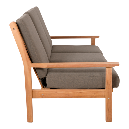 Outdoor Living - Loungebank teak 180cm, incl. kussen