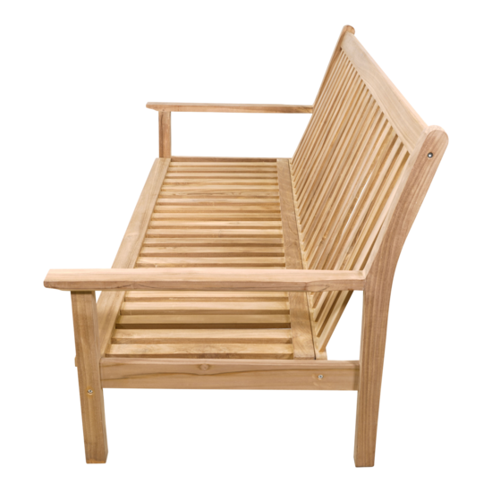 Outdoor Living - Loungebank teak 180cm, incl. kussen