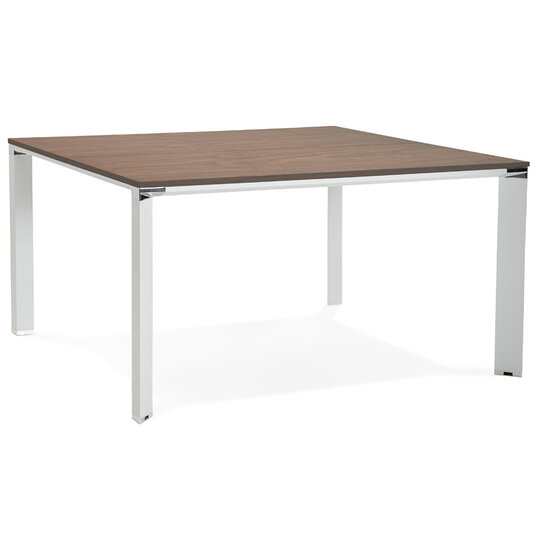 Bureau-Vergadertafel EFYRA Walnoot-Wit 140x140cm