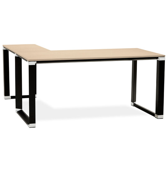 Hoekbureau WARNER Naturel-Zwart 170x160cm