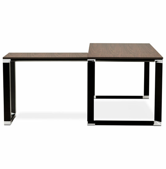 Hoekbureau WARNER Walnoot-Zwart 170x160cm