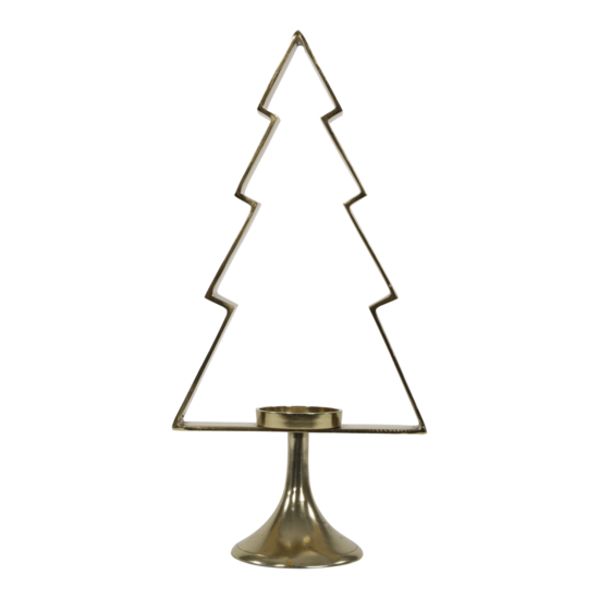 Outdoor Living - Kerstboom Aurum met windlicht alu goud 50cm