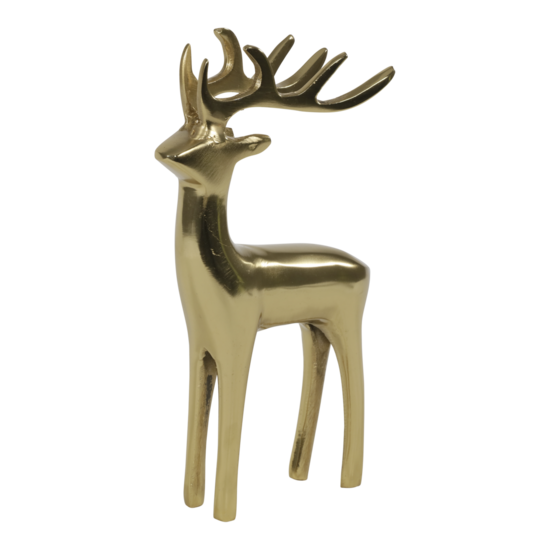 Outdoor Living - Figuur staand Hert alu goud 13x8x20cm