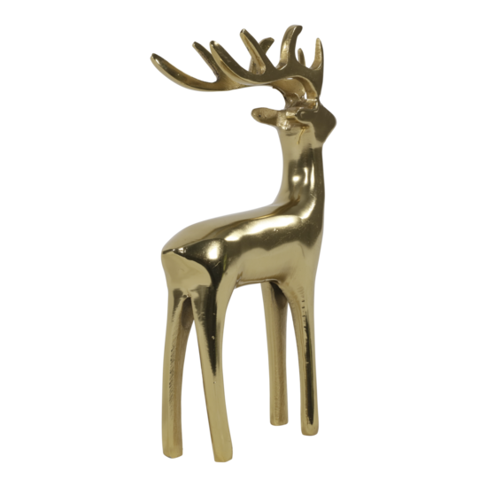 Outdoor Living - Figuur staand Hert alu goud 13x8x20cm