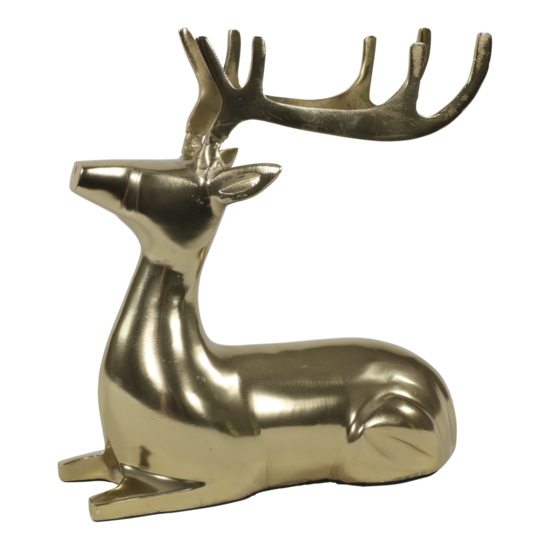 Outdoor Living - Figuur liggend Hert alu goud 25x10x25cm