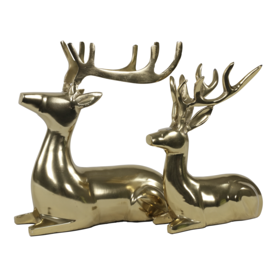 Outdoor Living - Figuur liggend Hert alu goud 25x10x25cm