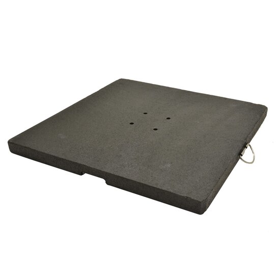 Outdoor Living - Granietplaat 90kg zwart, afstand gaten diagonaal 16cm