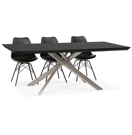 Maysun - Design Eettafel - ROXAN Zwart - Geborsteld 200x100cm