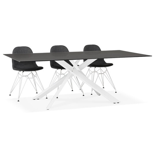 Maysun - Design Eettafel - MALOE Zwart - Wit 200x100cm