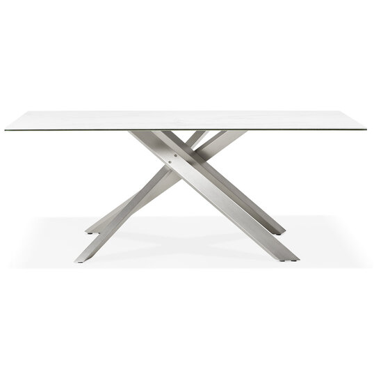 Maysun - Design Eettafel - VIVIAN Wit - Geborsteld 180x90cm