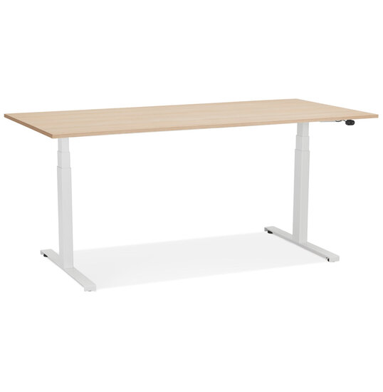 Maysun - Elektrisch Zit-Sta Bureau - DUNCAN Naturel - Wit 160x80cm