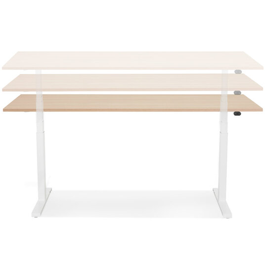 Maysun - Elektrisch Zit-Sta Bureau - DUNCAN Naturel - Wit 160x80cm