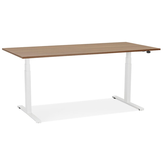 Maysun - Elektrisch Zit-Sta Bureau - DUNCAN Walnoot - Wit 160x80cm