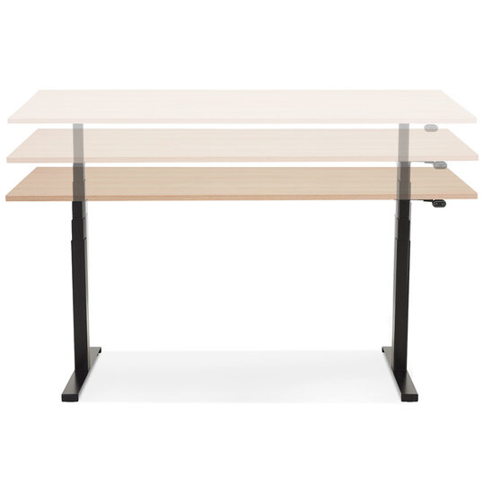 Maysun - Elektrisch Zit-Sta Bureau - DUNCAN Naturel - Zwart 160x80cm