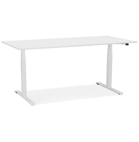 Maysun - Elektrisch Zit-Sta Bureau - DUNCAN Wit - Wit 160x80cm