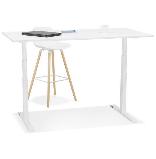 Maysun - Elektrisch Zit-Sta Bureau - DUNCAN Wit - Wit 160x80cm