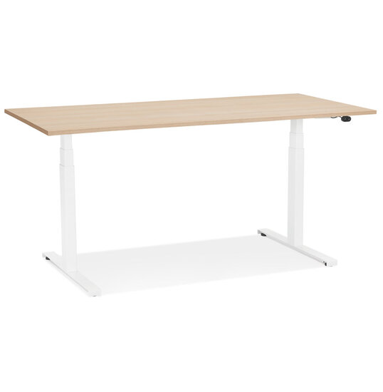 Maysun - Elektrisch Zit-Sta Bureau - DUNCAN Naturel - Wit 140x70cm