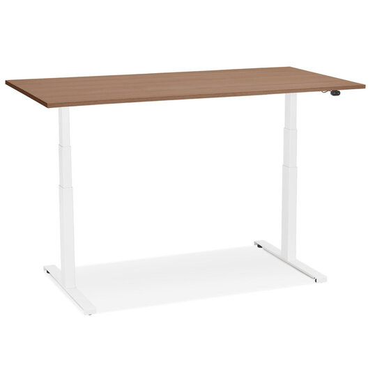 Maysun - Elektrisch Zit-Sta Bureau - DUNCAN Walnoot - Wit 140x70cm