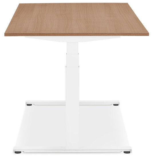 Maysun - Elektrisch Zit-Sta Bureau - DUNCAN Walnoot - Wit 140x70cm