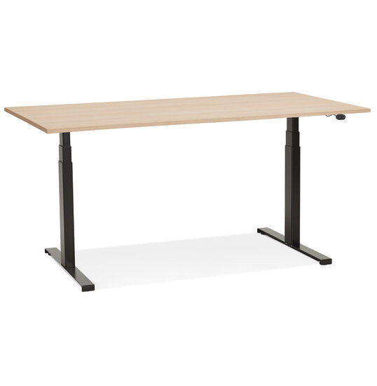 Maysun - Elektrisch Zit-Sta Bureau - DUNCAN Naturel - Zwart 140x70cm