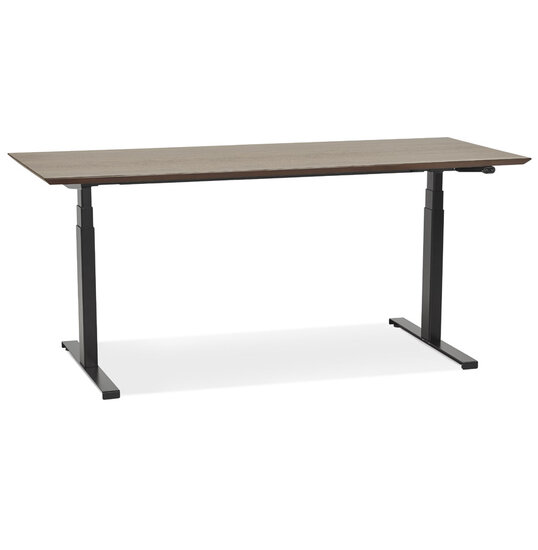 Maysun - Elektrisch Zit-Sta Bureau - COMFORT Walnoot - Zwart 180x90cm