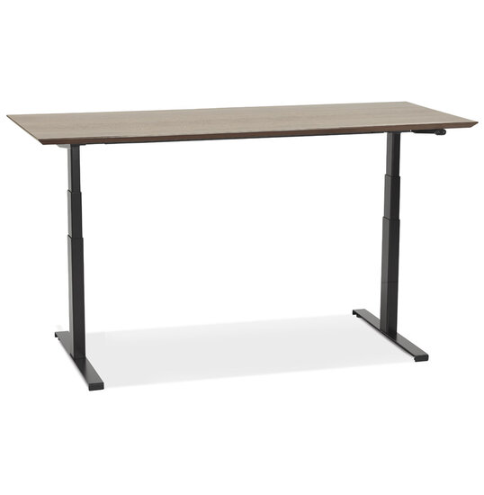 Maysun - Elektrisch Zit-Sta Bureau - COMFORT Walnoot - Zwart 180x90cm