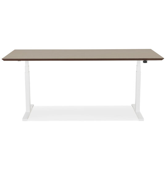 Maysun - Elektrisch Zit-Sta Bureau - COMFORT Walnoot - Wit 180x90cm