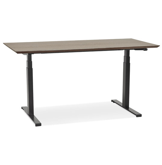 Maysun - Elektrisch Zit-Sta Bureau - COMFORT Walnoot - Zwart 150x70cm