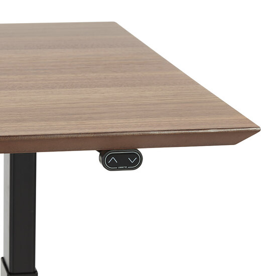 Maysun - Elektrisch Zit-Sta Bureau - COMFORT Walnoot - Zwart 150x70cm