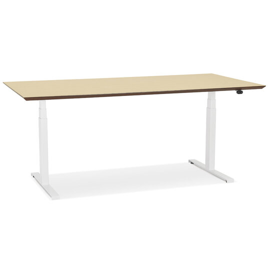 Maysun - Elektrisch Zit-Sta Bureau - COMFORT Naturel - Wit 180x90cm