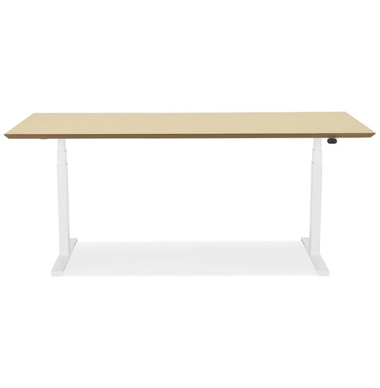 Maysun - Elektrisch Zit-Sta Bureau - COMFORT Naturel - Wit 180x90cm