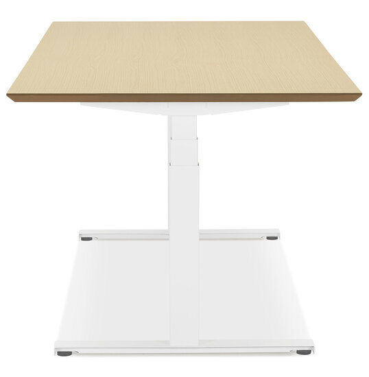 Maysun - Elektrisch Zit-Sta Bureau - COMFORT Naturel - Wit 180x90cm