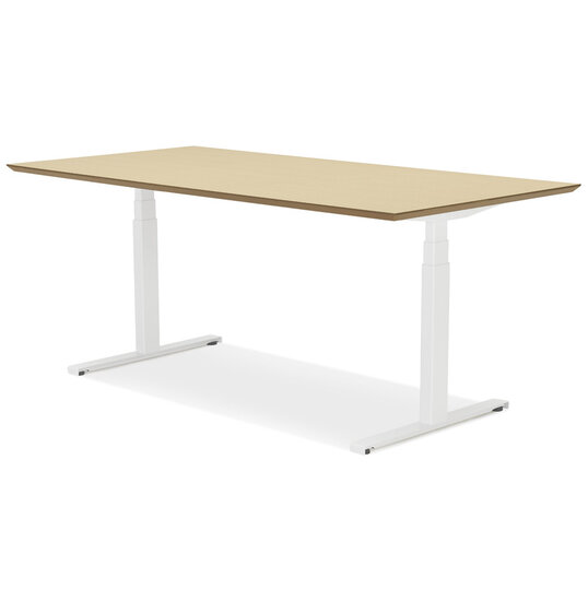 Maysun - Elektrisch Zit-Sta Bureau - COMFORT Naturel - Wit 180x90cm