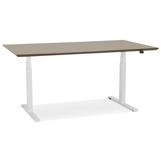 Maysun - Elektrisch Zit-Sta Bureau - COMFORT Walnoot - Wit 150x70cm