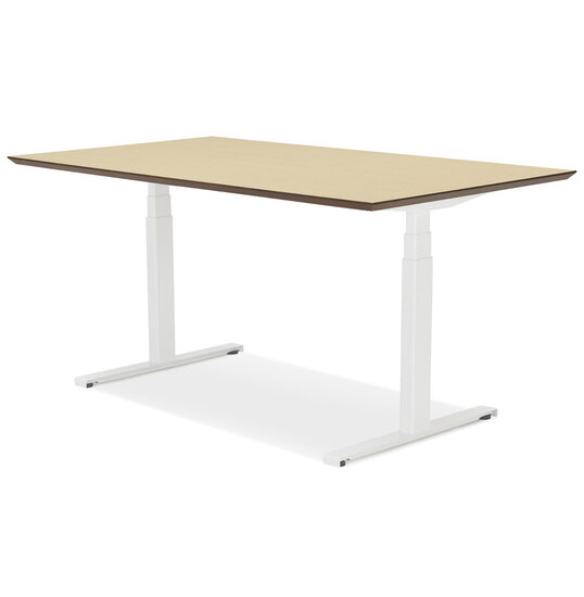 Maysun - Elektrisch Zit-Sta Bureau - COMFORT Naturel - Wit 150x70cm