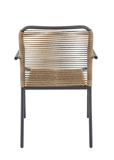 Maysun Gastro - Terrasstoel SAVANA - Metalen Frame Antraciet - Wicker - Naturel