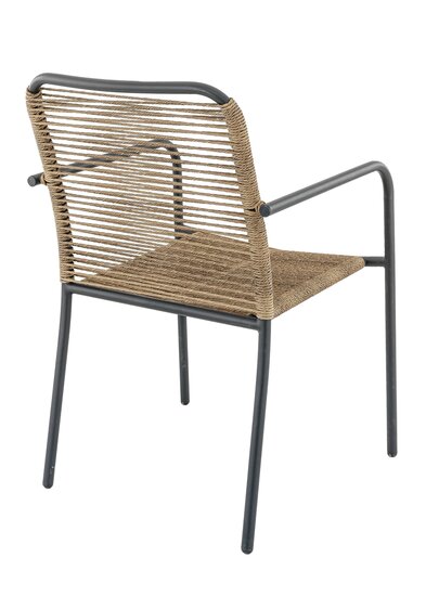 Maysun Gastro - Terrasstoel SAVANA - Metalen Frame Antraciet - Wicker - Naturel