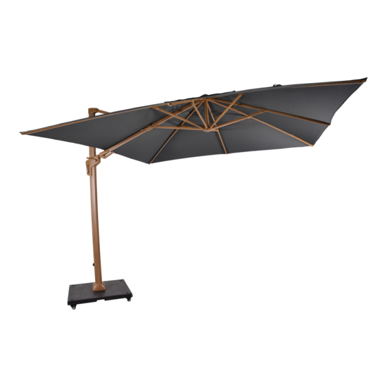 Outdoor Living - Zweefparasol VirgoFlex houtlook grijs  3x3mtr