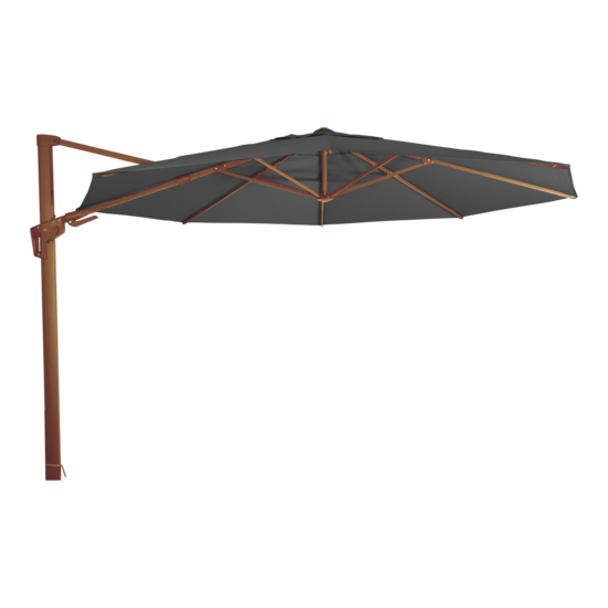 Outdoor Living - Zweefparasol VirgoFlex houtlook grijs &Oslash;3,5mtr