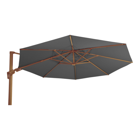 Outdoor Living - Zweefparasol VirgoFlex houtlook grijs &Oslash;3,5mtr