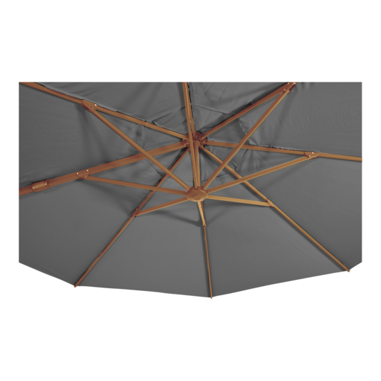 Outdoor Living - Zweefparasol VirgoFlex houtlook grijs &Oslash;3,5mtr