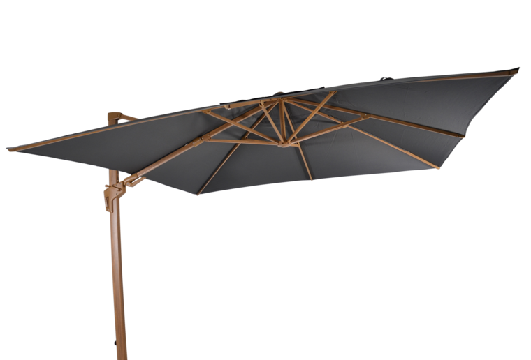 Outdoor Living - Zweefparasol VirgoFlex houtlook grijs  3x3mtr